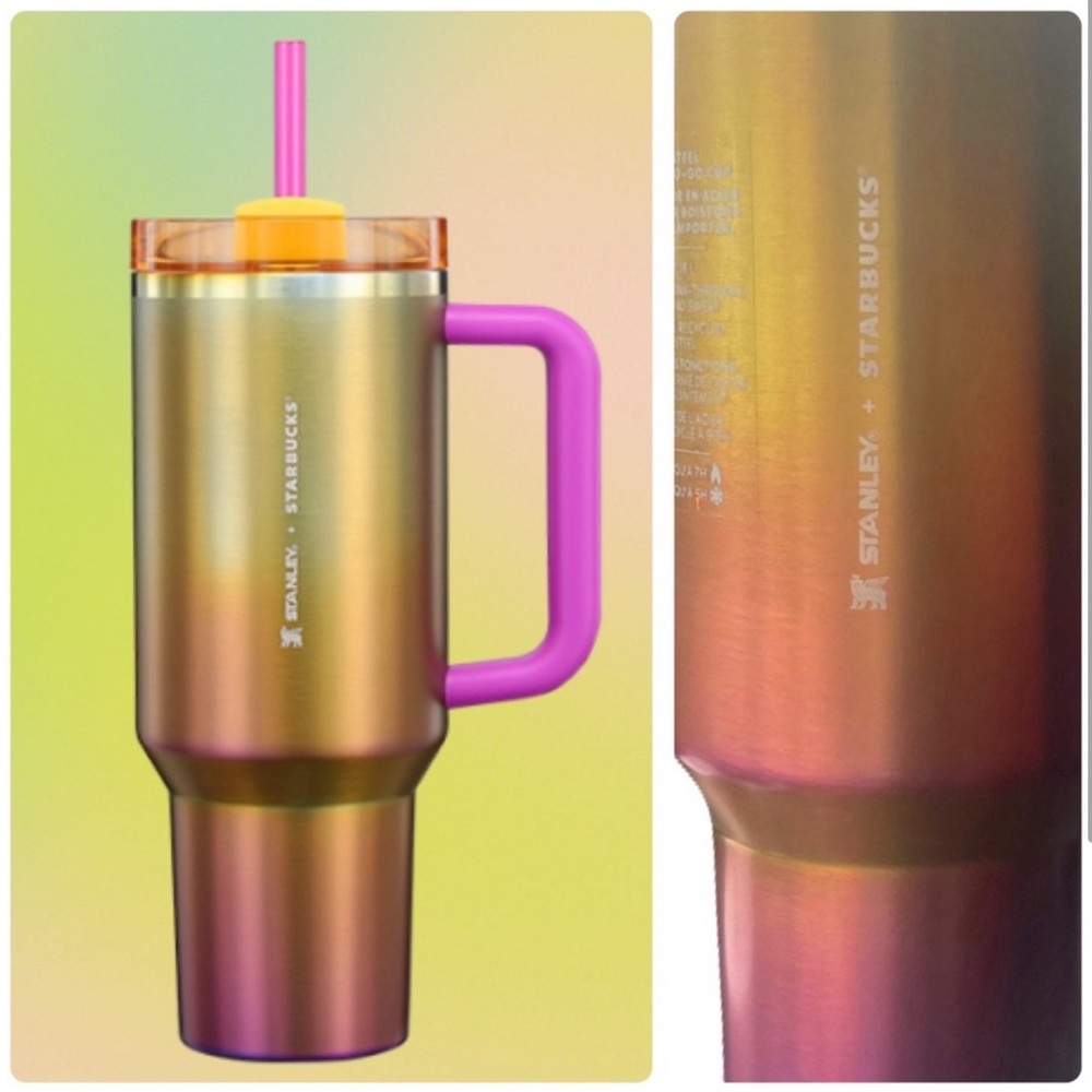 New Starbucks X Stanley Quencher (40 oz) Sunset Gradient Summer 2024 Metallic